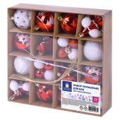 Шары елочные НАБОР 42 предмета "Red and White Shine", пластик, красный/белый, ЗОЛОТАЯ СКАЗКА, 592589 за 1 043 ₽. Наборы украшений для ели.  Доставка по РФ. Без переплат!