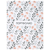 Папка-портфолио универсальная, 4 кольца, 20 файлов, 7БЦ матовая, BRAUBERG "Flowers", 117556 за 342 ₽. Портфолио.  Доставка по РФ. Без переплат!