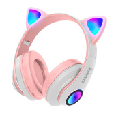 Наушники беспроводные игровые накладные, с ушками, светящиеся, розовые DASWERK (ДАСВЕРК) STN-28, 513802 за 726 ₽. Гарнитуры беспроводные.  Доставка по РФ. Без переплат!