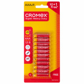 Батарейки солевые "мизинчиковые" КОМПЛЕКТ 10+1 шт., CROMEX (КРОМЕКС) Super Heavy Duty, AAA (R03, 24A), блистер, 456257 за 127 ₽. Батарейки.  Доставка по РФ. Без переплат!