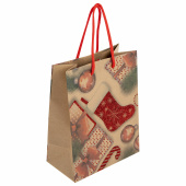 Пакет подарочный (1 штука) новогодний 18x10x23 см, ЗОЛОТАЯ СКАЗКА "Christmas Kraft", глиттер, 608235 за 41 ₽. Пакеты подарочные новогодние.  Доставка по РФ. Без переплат!