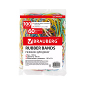 Резинки банковские универсальные диаметром 60 мм, BRAUBERG 100 г, цветные, натуральный каучук, 440036 за 77 ₽. Резинки для денег.  Доставка по РФ. Без переплат!