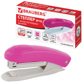 Степлер №10 BRAUBERG "Original", до 12 листов, с антистеплером, розовый, 227767 за 143 ₽. Степлеры настольные.  Доставка по РФ. Без переплат!
