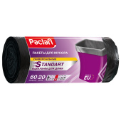 Мешки для мусора 60 л, черные, в рулоне 20 шт., ПНД, 7,4 мкм, 60х72 см, PACLAN "Standart" за 99 ₽. Мешки для мусора универсальные.  Доставка по РФ. Без переплат!