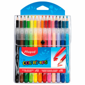 Набор для творчества MAPED "Color'Peps Kit": 12 фломастеров, 15 цветных карандашей, футляр, 897412 за 696 ₽. Наборы юного художника.  Доставка по РФ. Без переплат!