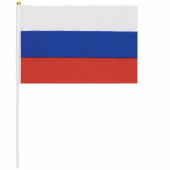 Флаг России ручной 30х45 см, без герба, с флагштоком, BRAUBERG/STAFF, 550182 за 70 ₽. Флаги и знамена.  Доставка по РФ. Без переплат!