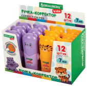 Ручка-корректор BRAUBERG KIDS "ЗВЕРЯТА", 7 мл, металлический наконечник, корпус ассорти, 272493 за 65 ₽. Корректирующие ручки.  Доставка по РФ. Без переплат!