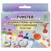 Фломастеры-штампы двусторонние FUNSTER (ФАНСТЕР) 8 цветов, ударопрочный наконечник, 152627 за 203 ₽. Фломастеры классические.  Доставка по РФ. Без переплат!