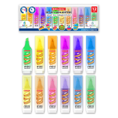 Набор текстовыделителей мини с принтами, 12 ЦВЕТОВ, BRAUBERG, 6 неоновых цветов + 6 пастельных цветов, линия 1-5 мм, 152537 за 266 ₽. Текстовыделители.  Доставка по РФ. Без переплат!