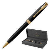 Ручка шариковая PARKER "Sonnet Core Matt Black GT", черный матовый лак, позолота, черная, 1931519 за 13&nbsp;201 ₽. Ручки шариковые подарочные.  Доставка по РФ. Без переплат!