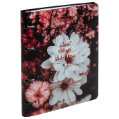 Тетрадь на кольцах А5, 175х215 мм, 120 л., под кожу, BRAUBERG VISTA, "Цветы", 405210 за 404 ₽. Тетради на кольцах.  Доставка по РФ. Без переплат!