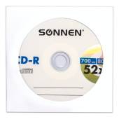 Диск CD-R SONNEN, 700 Mb, 52x, бумажный конверт (1 штука), 512573 за 49 ₽. Диски CD, DVD, BD (Blu-ray).  Доставка по РФ. Без переплат!