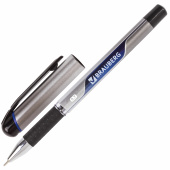 Ручка шариковая масляная с грипом BRAUBERG "Signature", СИНЯЯ, печать, узел 0,7 мм, линия письма 0,35 мм, 142688 за 44 ₽. Ручки шариковые неавтоматические.  Доставка по РФ. Без переплат!