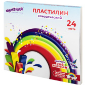 Пластилин классический ЮНЛАНДИЯ "ЮНЫЙ ВОЛШЕБНИК", 24 цвета, 480 г, СО СТЕКОМ, 106511 за 247 ₽. Пластилин.  Доставка по РФ. Без переплат!