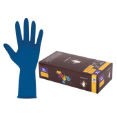 Перчатки латексные смотровые 25 пар (50 штук), размер 9-10, XL (очень большой), синие, SAFE&CARE High Risk DL/TL210 за 848 ₽. Перчатки медицинские.  Доставка по РФ. Без переплат!
