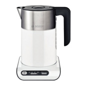 Чайник BOSCH TWK8611P, 1,5 л, 2400 Вт, закрытый нагревательный элемент, нержавеющая сталь, белый за 16&nbsp;434 ₽. Чайники.  Доставка по РФ. Без переплат!