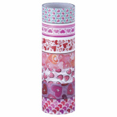 Клейкие WASHI-ленты для декора "СЕРДЦА", 15 мм х 3 м, 7 цветов, рисовая бумага, ОСТРОВ СОКРОВИЩ, 661708 за 102 ₽. Декоративные клейкие ленты.  Доставка по РФ. Без переплат!