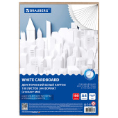 Картон белый А4 МЕЛОВАННЫЙ (белый оборот) 100 листов, в коробке, BRAUBERG, 210х297 мм, 116415 за 486 ₽. Картон белый в наборах.  Доставка по РФ. Без переплат!