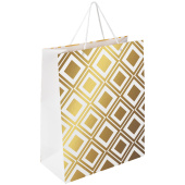 Пакет подарочный (1 штука) 26x13x32 см, ЗОЛОТАЯ СКАЗКА "Gold Luxury", тиснение фольгой, белый, 608249 за 84 ₽. Пакеты подарочные.  Доставка по РФ. Без переплат!