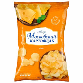 Чипсы МОСКОВСКИЙ КАРТОФЕЛЬ со вкусом сыра, 60 г за 108 ₽. Хлопья, каши, мюсли, попкорн, чипсы.  Доставка по РФ. Без переплат!