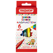 Фломастеры ПИФАГОР "ЭНИКИ-БЕНИКИ", 6 цветов, вентилируемый колпачок, 151400 за 38 ₽. Фломастеры классические.  Доставка по РФ. Без переплат!