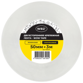 Многоразовая двухсторонняя прозрачная крепежная лента, скотч NANO tape, 3 м x 5 см, толщина 1 мм, WBZ (ВБЗ), 700427 за 145 ₽. Клейкие ленты специальные.  Доставка по РФ. Без переплат!
