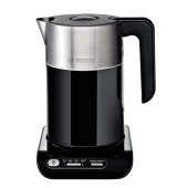 Чайник BOSCH TWK8613P, 1,5 л, 2400 Вт, закрытый нагревательный элемент, нержавеющая сталь, черный за 14&nbsp;412 ₽. Чайники.  Доставка по РФ. Без переплат!