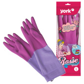 Перчатки МНОГОРАЗОВЫЕ резиновые YORK "Роза", хлопчатобумажное напыление, ПРОЧНЫЕ, размер 8-9, L (большой), розовые, вес 75 г, 92680 за 188 ₽. Перчатки латексные и резиновые.  Доставка по РФ. Без переплат!