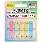 Закладки клейкие Z-сложения FUNSTER (ФАНСТЕР) "Авокадо", 45х12 мм, 100 шт., (5 цветов х 20 листов), в диспенсере, 116696 за 99 ₽. Закладки самоклеящиеся.  Доставка по РФ. Без переплат!