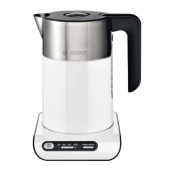 Чайник BOSCH TWK8611P, 1,5 л, 2400 Вт, закрытый нагревательный элемент, нержавеющая сталь, белый за 15&nbsp;112 ₽. Чайники.  Доставка по РФ. Без переплат!