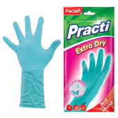 Перчатки МНОГОРАЗОВЫЕ резиновые PACLAN "Extra Dry", хлопчатобумажное напыление, 100% флок, размер 8,5-9, L (большой) синие, вес 54 г, 7350, 407351 за 149 ₽. Перчатки латексные и резиновые.  Доставка по РФ. Без переплат!