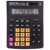 Калькулятор настольный STAFF PLUS STF-333-BKRG (200x154 мм) 12 разрядов, ЧЕРНО-ОРАНЖЕВЫЙ, 250460 за 704 ₽. Калькуляторы настольные. Доставка по РФ. Без переплат!