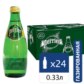 Вода ГАЗИРОВАННАЯ минеральная PERRIER, 0,33 л, ФРАНЦИЯ, стеклянная бутылка, УТ-00004097 за 241 ₽. Минеральная и питьевая вода.  Доставка по РФ. Без переплат!