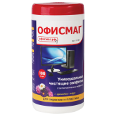 Салфетки для экранов всех типов и пластика ОФИСМАГ с ароматом "АСТРА", туба 100 шт., влажные, 511691 за 178 ₽. Чистящие салфетки для техники.  Доставка по РФ. Без переплат!