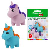 Ластики фигурные BRAUBERG KIDS "Единороги", НАБОР 2 штуки, блистер, 271990 за 153 ₽. Ластики классические.  Доставка по РФ. Без переплат!
