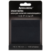 Блок самоклеящийся (стикеры) черный BRAUBERG BLACK, 76х76 мм, 100 листов, 115204 за 61 ₽. Блоки самоклеящиеся.  Доставка по РФ. Без переплат!