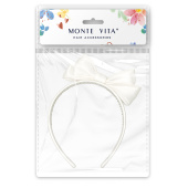 Ободок для волос с бантиком, ширина 1 см, белый, MONTE VITA (МОНТЕ ВИТА), 457940 за 112 ₽. Ободки для волос.  Доставка по РФ. Без переплат!