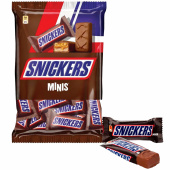 Батончики шоколадные мини SNICKERS "Minis", 180 г, 2264 за 313 ₽. Конфеты фасованные.  Доставка по РФ. Без переплат!