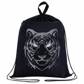 Мешок для обуви BRAUBERG, с петлёй, карман на молнии, 47х37 см, "Tiger", 271610 за 301 ₽. Мешки для обуви.  Доставка по РФ. Без переплат!