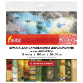 Бумага для скрапбукинга 30х30 см "Милитари", двусторонняя, 12 листов, 180 г/м2, ОСТРОВ СОКРОВИЩ, 665436 за 181 ₽. Бумага для скрапбукинга.  Доставка по РФ. Без переплат!