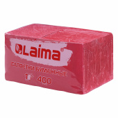 Салфетки бумажные 400 шт., 24х24 см, "Big Pack", красные, 100% целлюлоза, LAIMA, 114727 за 319 ₽. Салфетки столовые.  Доставка по РФ. Без переплат!