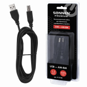 Кабель USB 2.0 AM-BM, 1,5 м, SONNEN Premium, медь, для подключения принтеров, сканеров, МФУ, плоттеров, экранированный, черный, 513128 за 295 ₽. Кабели USB 2.0 AM-BM.  Доставка по РФ. Без переплат!