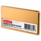 Бейдж магнитный золотистый 34х70 мм с окошком 14х65 мм, BRAUBERG MAGNETIC, 237465 за 287 ₽. Бейджи.  Доставка по РФ. Без переплат!