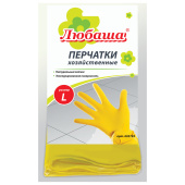 Перчатки МНОГОРАЗОВЫЕ латексные ЛЮБАША "ЭКОНОМ", хлопчатобумажное напыление, размер L (большой), желтые, вес 32 г, 603785 за 59 ₽. Перчатки латексные и резиновые.  Доставка по РФ. Без переплат!