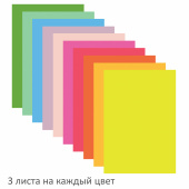 Цветная бумага А4 для аппликаций и оригами, 30 л., 10 цв., 80 г/м2, гребень, "Басня", 210х297 мм, ПО-9166 за 269 ₽. Бумага цветная в наборах.  Доставка по РФ. Без переплат!
