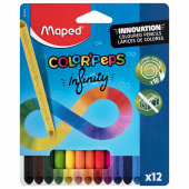 Карандаши цветные монолитные MAPED "Infinity", набор 12 цветов, трехгранные, 861600 за 218 ₽. Карандаши цветные.  Доставка по РФ. Без переплат!
