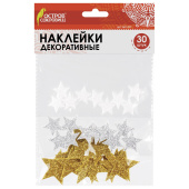 Наклейки из EVA "Звезды", 30 шт., ассорти, 3 цвета, ОСТРОВ СОКРОВИЩ, 661457 за 96 ₽. Наклейки для творчества.  Доставка по РФ. Без переплат!