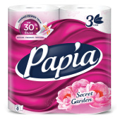 Бумага туалетная бытовая, спайка 4 шт., 3-слойная (4х16,5 м), PAPIA, аромат "Таинственный сад", 5080741 за 151 ₽. Туалетная бумага офисно-бытовая.  Доставка по РФ. Без переплат!