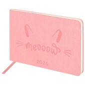 Еженедельник датированный 2026 МАЛЫЙ ФОРМАТ 105х160 мм, А6, BRAUBERG "Imprint", тиснение, розовый, 117213 за 69 ₽. Еженедельники.  Доставка по РФ. Без переплат!