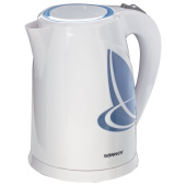 Чайник SONNEN KT-1767, 1,8 л, 2200 Вт, закрытый нагревательный элемент, пластик, белый/синий, 453416 за 1 612 ₽. Чайники.  Доставка по РФ. Без переплат!